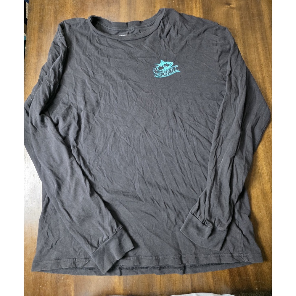 O'Neill Men's XL Black Long Sleeve Marlin Fish Graphic T Shirt Surf Fishing